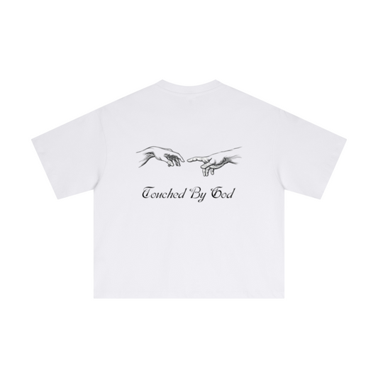 230GSM Men's Combed Cotton Plain Knit Boxy T-Shirt White