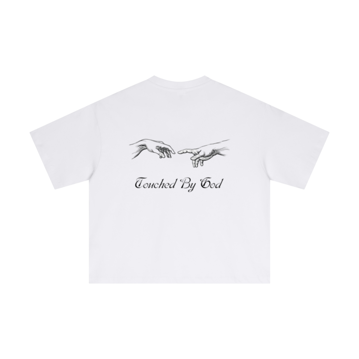 230GSM Men's Combed Cotton Plain Knit Boxy T-Shirt White