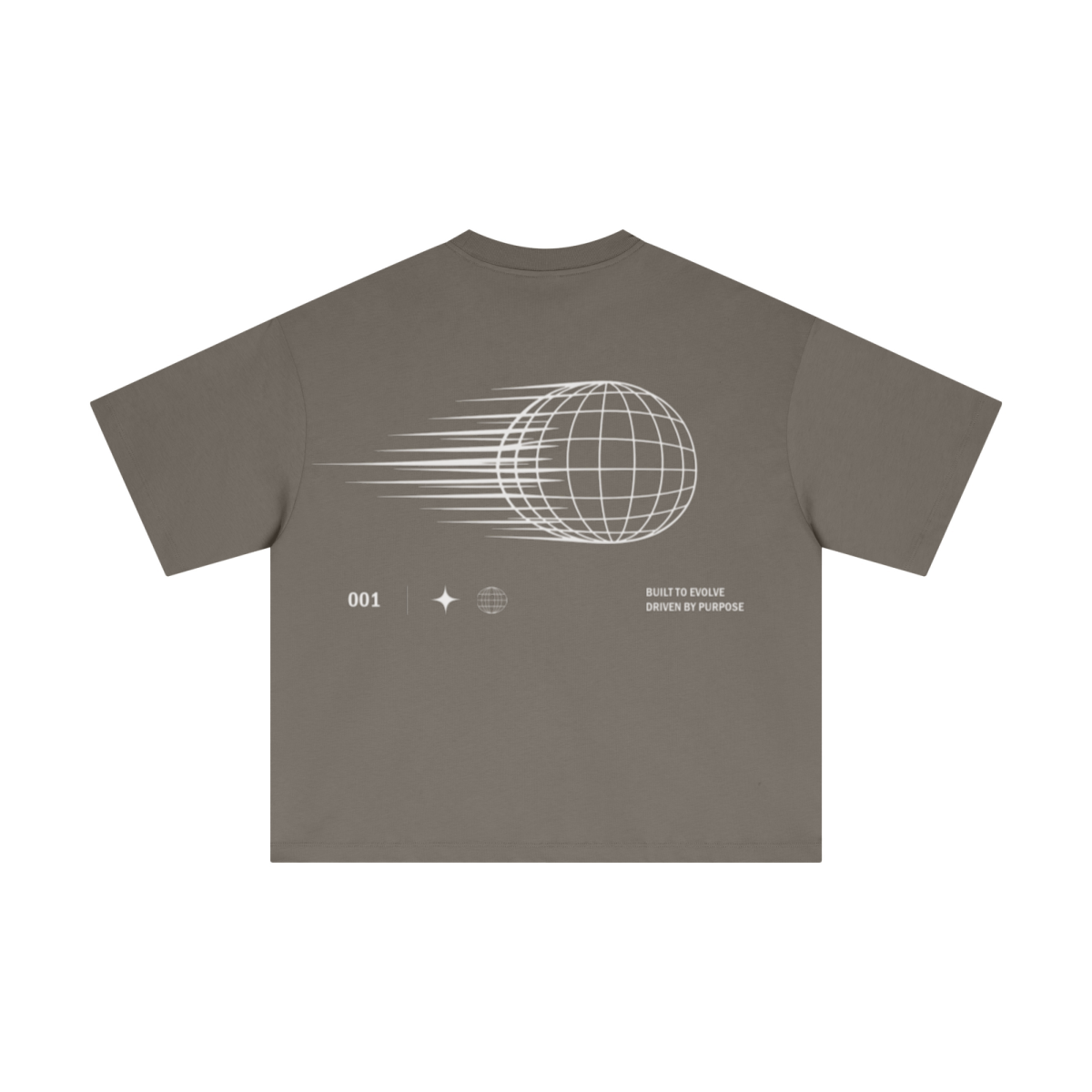 230GSM Men's Combed Cotton Plain Knit Boxy T-Shirt Coffee Gray